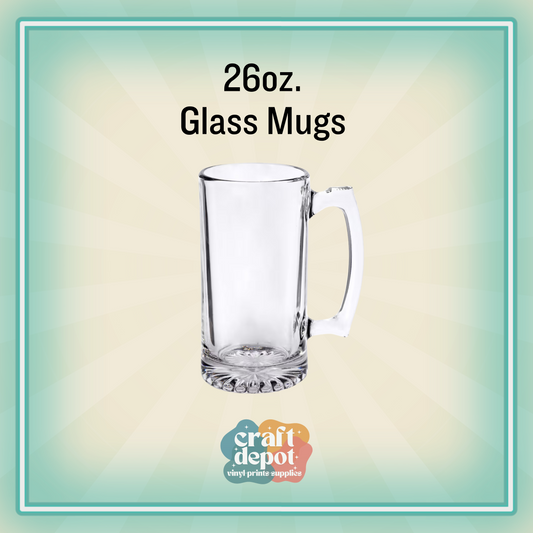 Glass Beer Mugs 26oz.
