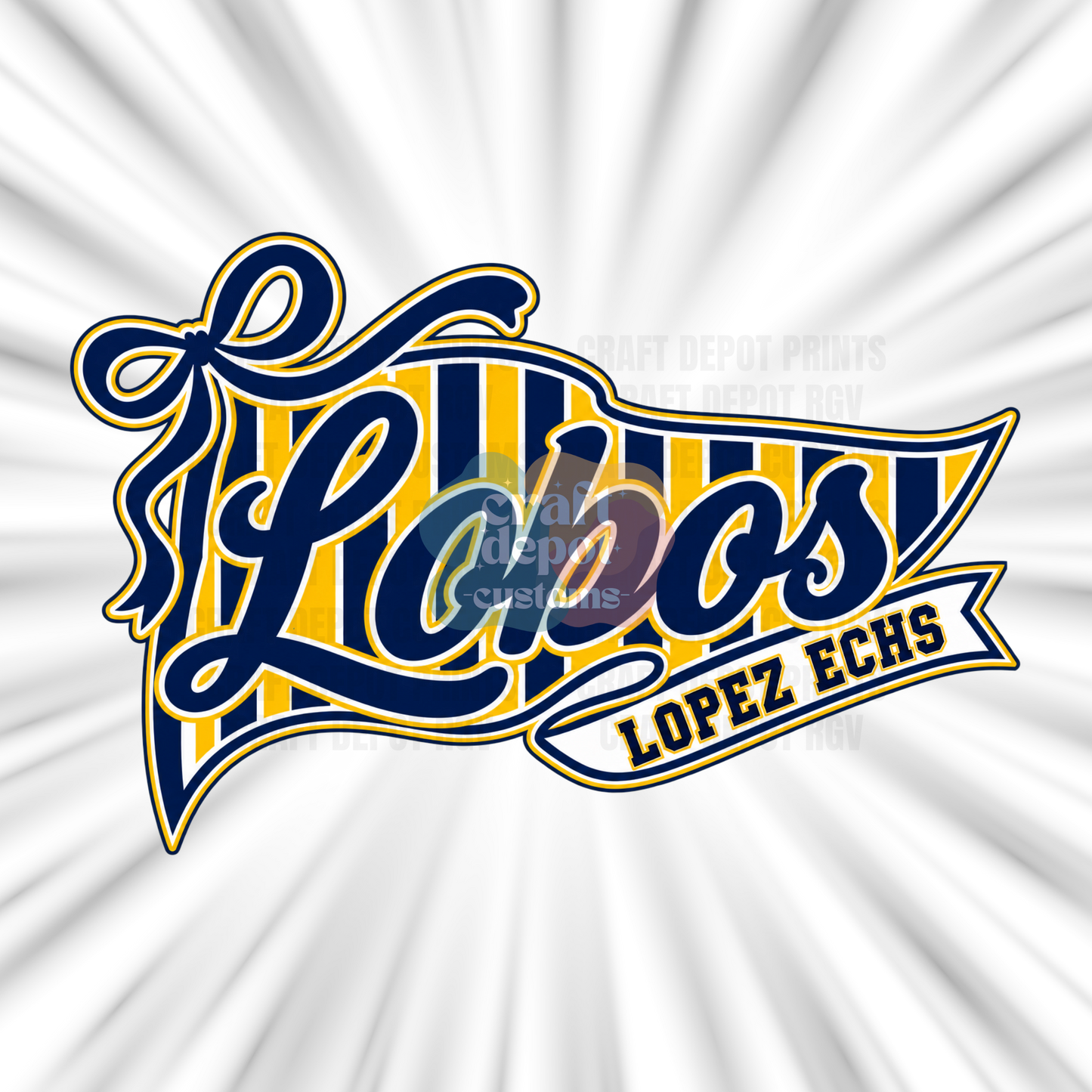 DTF PRINT-Mascot Penant Flag-Lopez Lobos