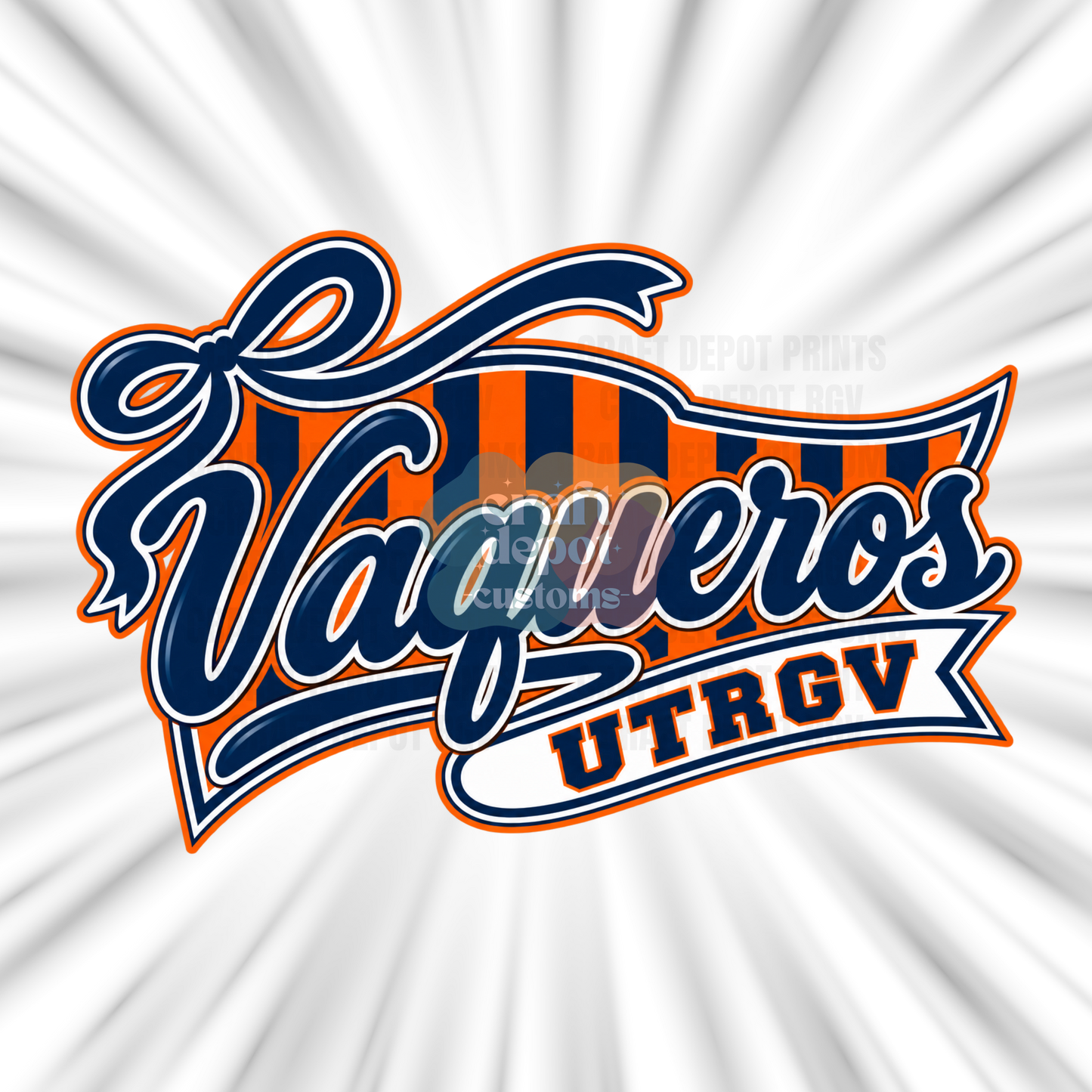 DTF PRINT-Mascot Penant Flag-UTRGV Vaqueros