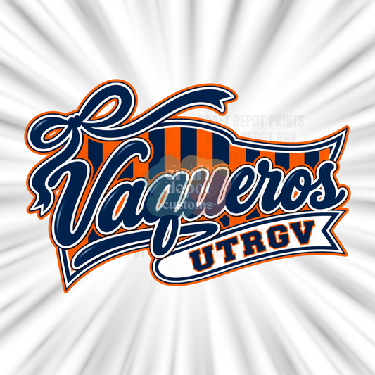 DTF PRINT-Mascot Penant Flag-UTRGV Vaqueros