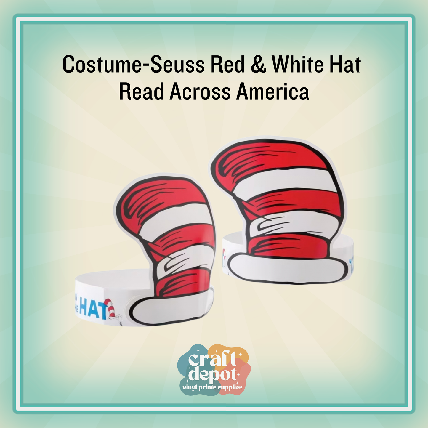 Seuss Red & White Hat-Costume Hat-Read Across America