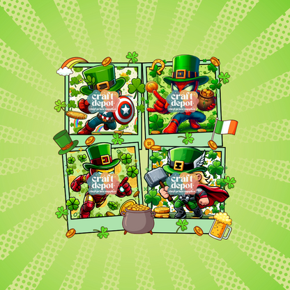 DTF PRINT-Character Superheroes-St. Patricks Day