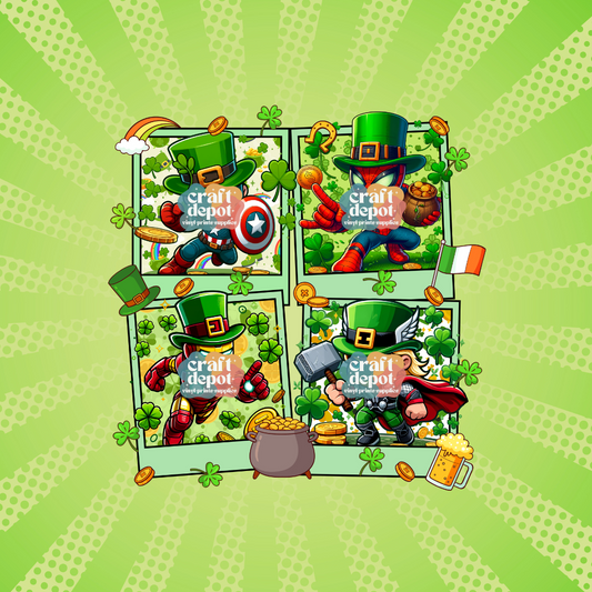 DTF PRINT-Character Superheroes-St. Patricks Day