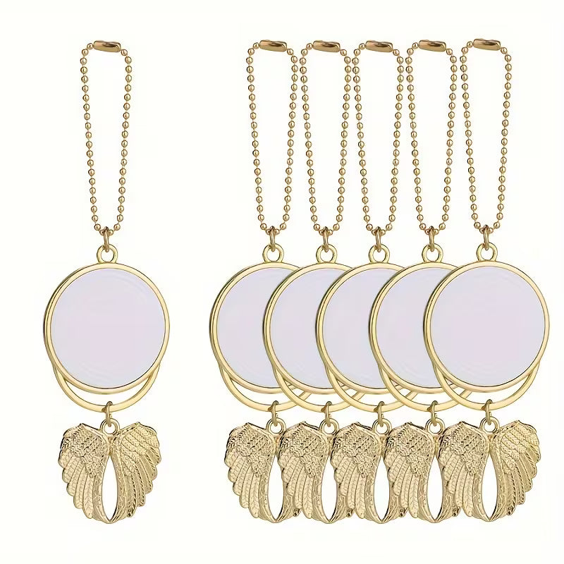 Angel Wing Mirror Charm-SUBLIMATION- 1 sided